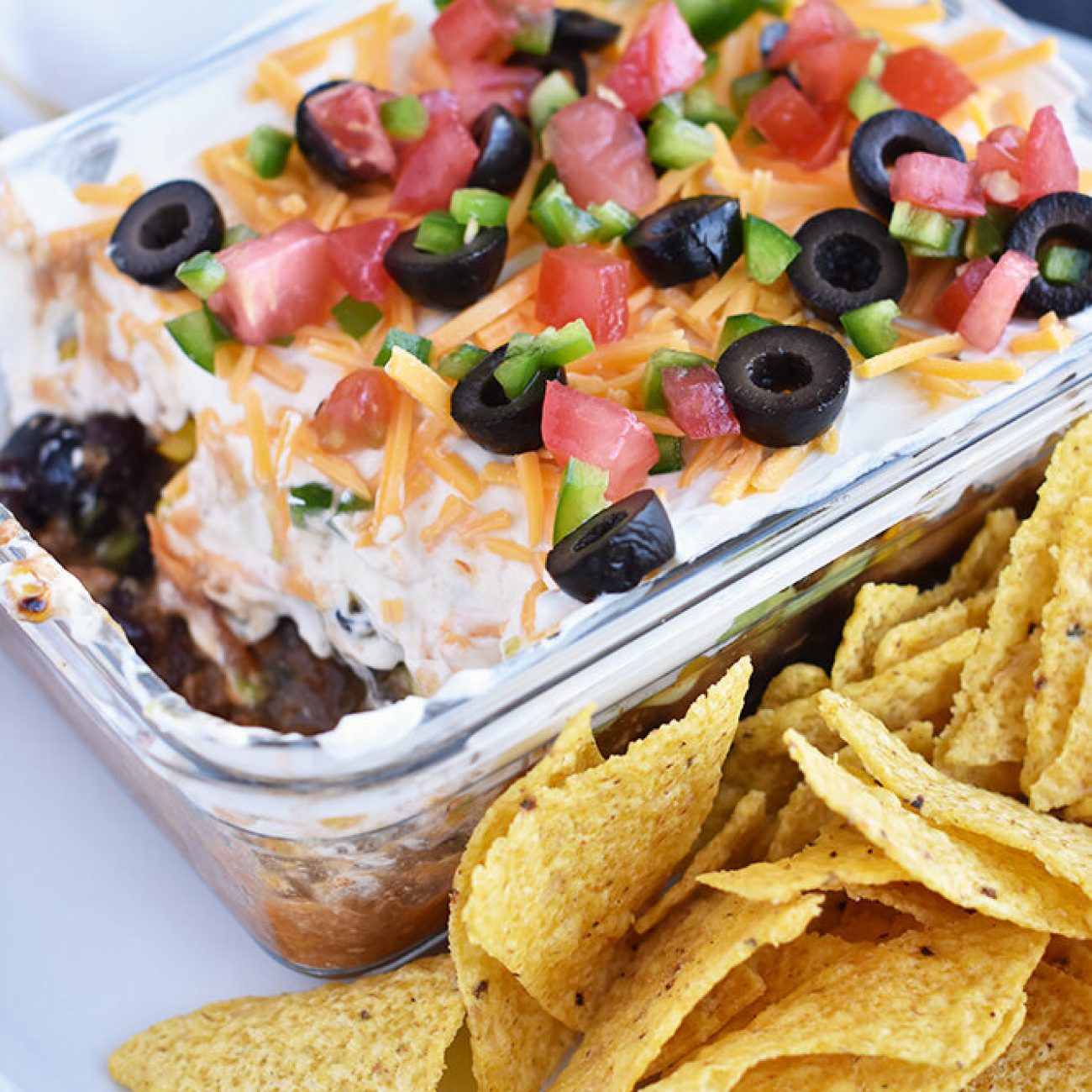 Green Chile And Corn Layered Dip