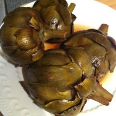 Grilled Drunken Artichokes