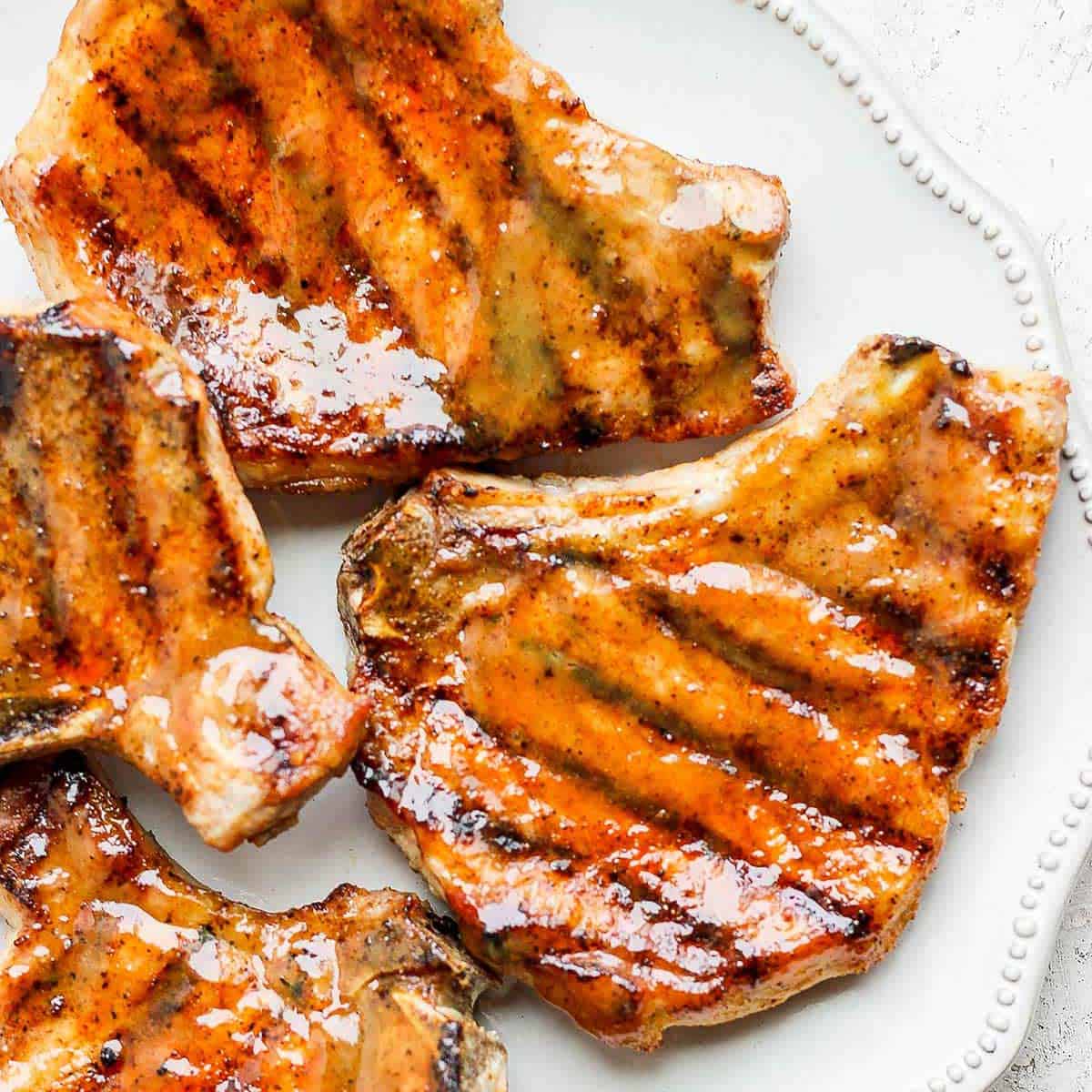 Grilled Mustard Honey Garlic Pork Chops Low