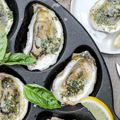 Grilled Oysters With Lemon Garlic Butter