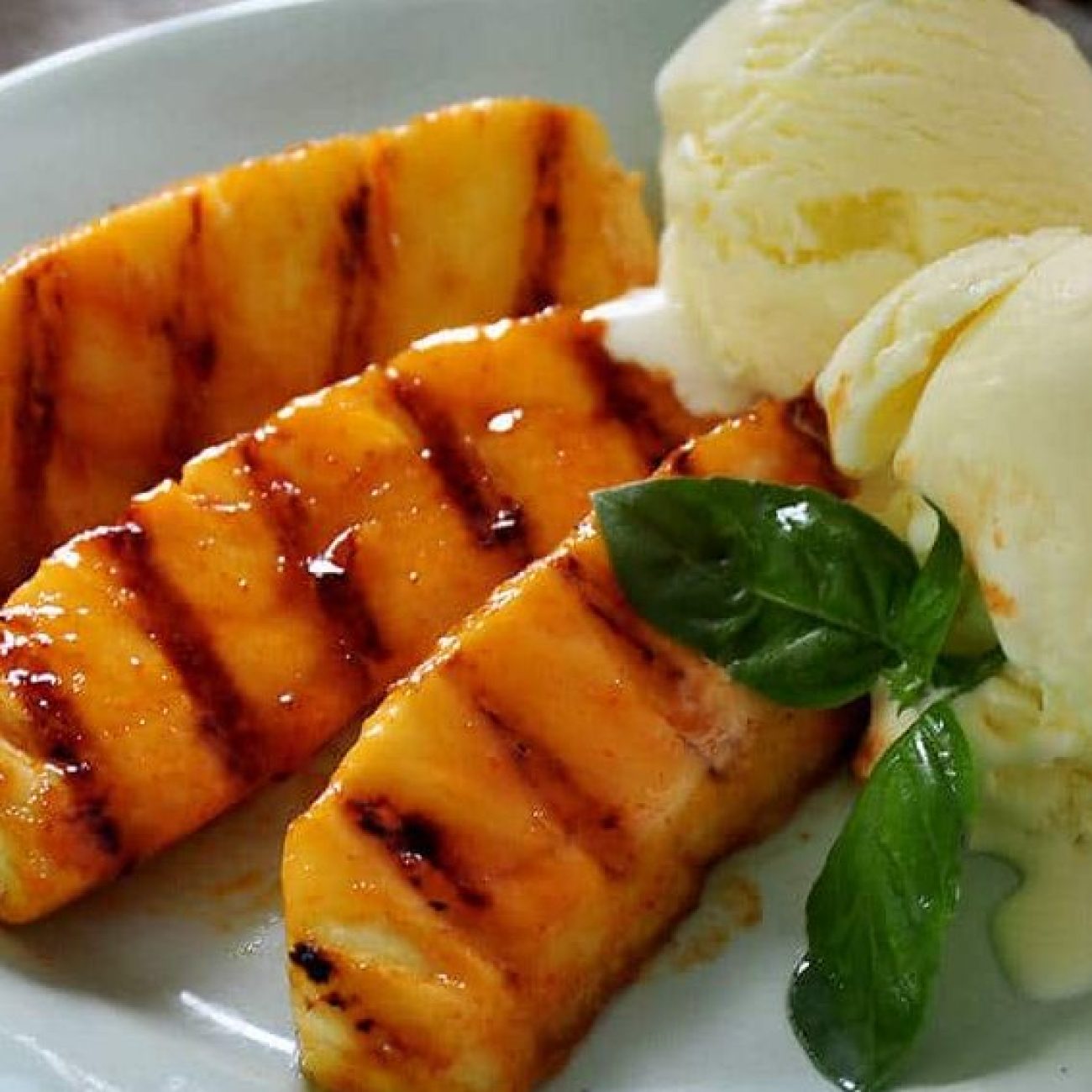 Grilled Pineapple With Basil
