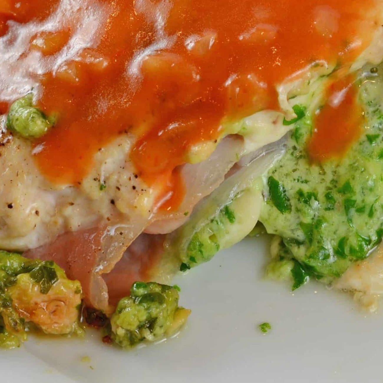 Gruyere And Pesto Filled Chicken Breasts