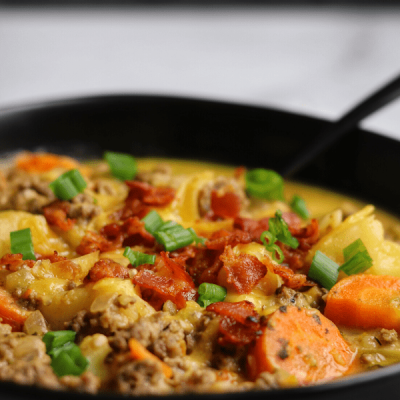 Healthy Slow-Cooker Cheeseburger Soup - Weight Watchers Friendly