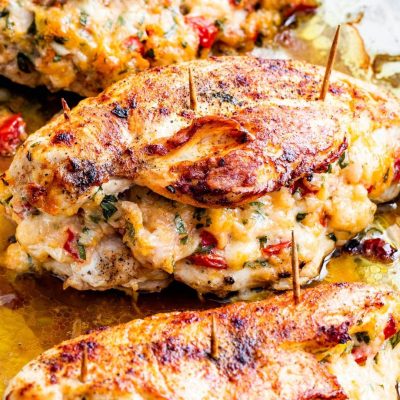 Herb Cheese- Stuffed Chicken Breasts With Red