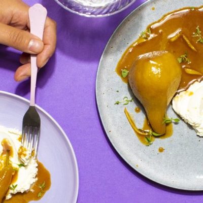 Honey-Poached Pears With Brown Sugar