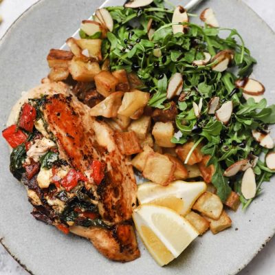 Hummus And Spinach Stuffed Chicken Breasts