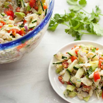 Imitation Crab Surimi And Avocado Salad