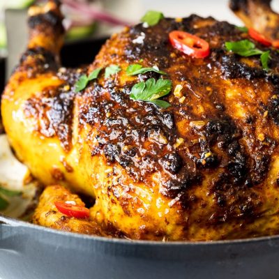 Juicy Spicy Roasted Chicken Breast With Flavorful Stir-Fried Vegetables
