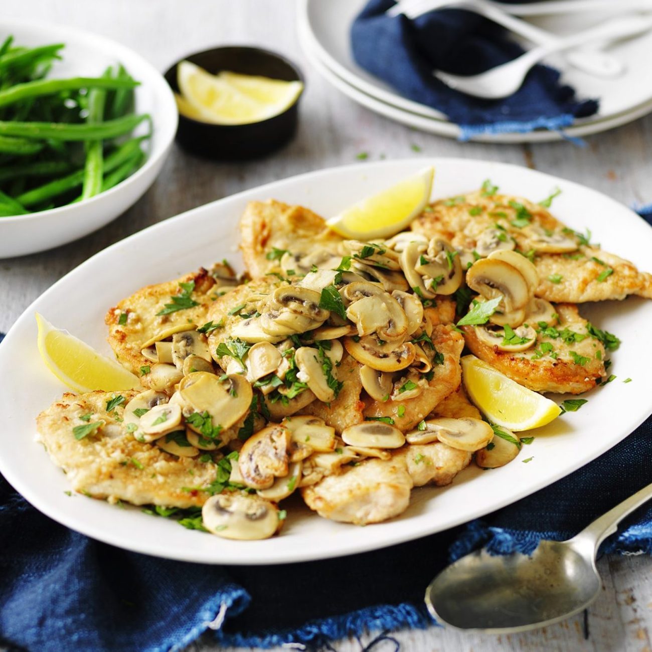 Lemon Garlic Mushroom Chicken Breasts Recipe