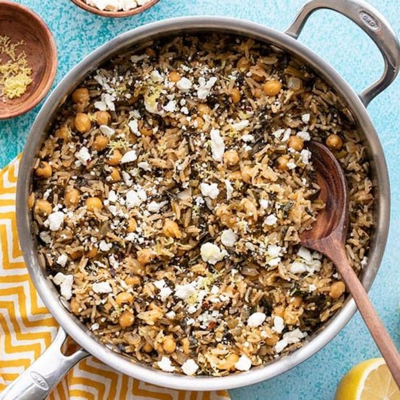 Lemon-Infused Spinach and Mushroom Rice Pilaf Recipe
