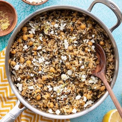 Lemon-Infused Spinach And Mushroom Rice Pilaf Recipe