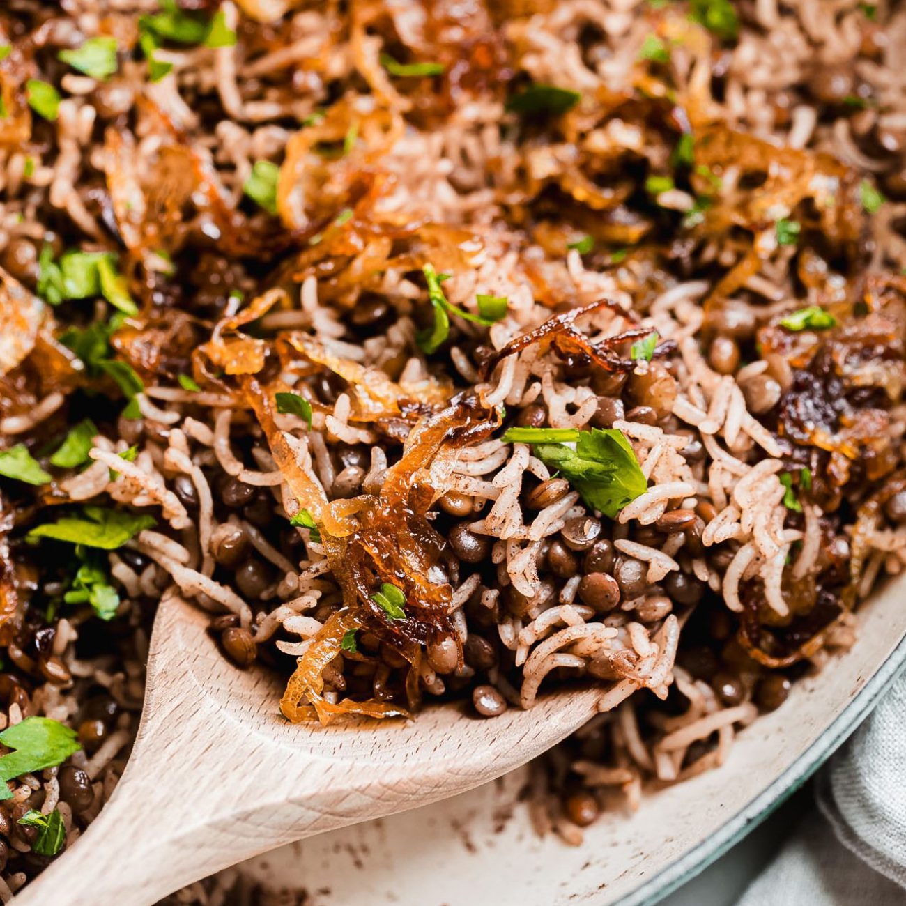 Lentils And Rice With Caramelized