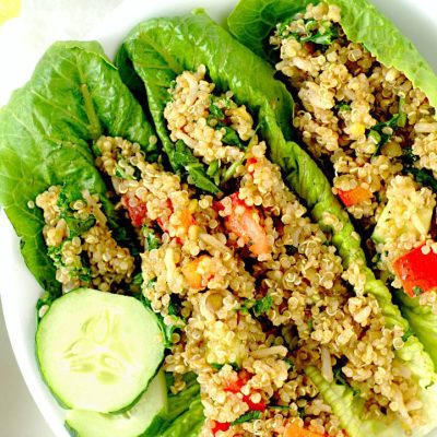 Lettuce Wraps With Quinoa, Black Beans, And