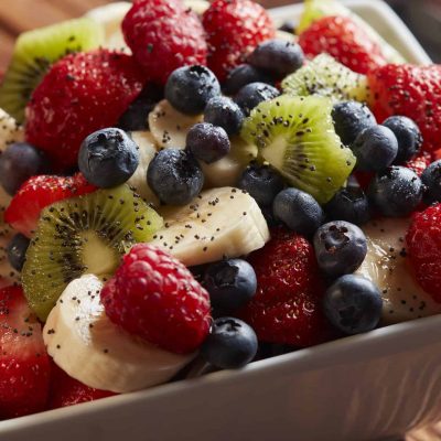 Lite Fruit Salad With Honey Poppy Seed Dressing By