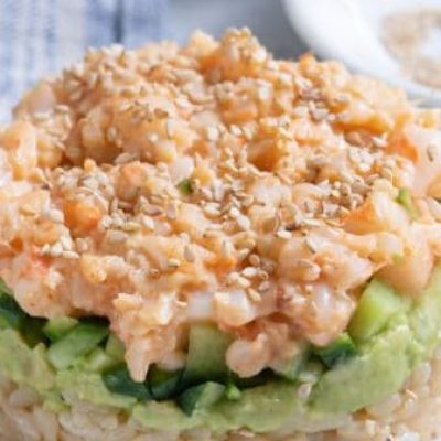 Low-Calorie Spicy Shrimp Sushi Stack - Only 6 Ww Points