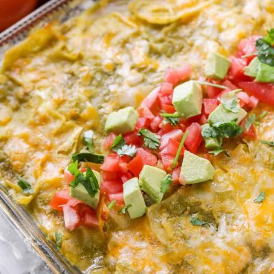 Lunas Lite Green Enchilada Casserole