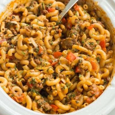 Macaroni &Amp; Hamburger One Dish Crock Pot