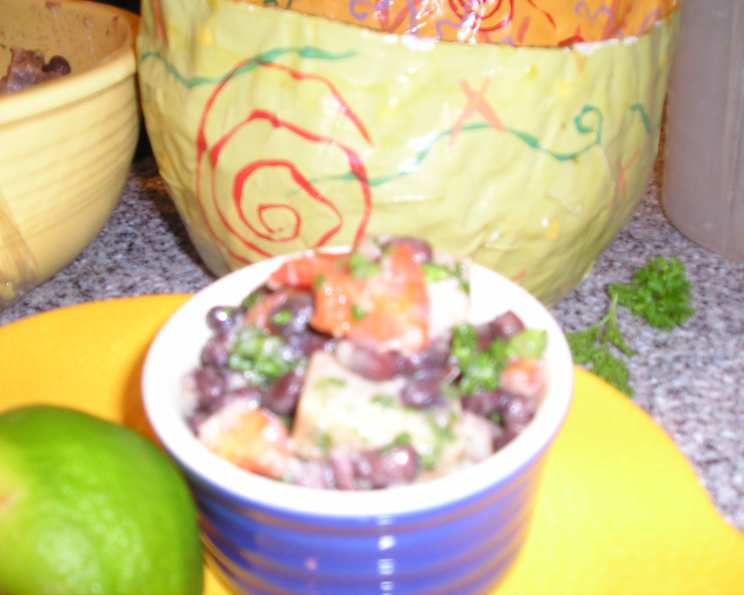 Malanga, Black Bean And Pepper Salad