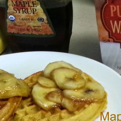 Maple-Glazed Bananas With Waffles