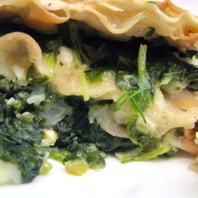 Matzo Brei With Creamed Spinach And Crispy