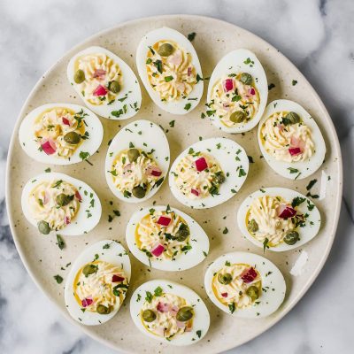Mediterranean-Style Deviled Eggs With Tapenade Filling
