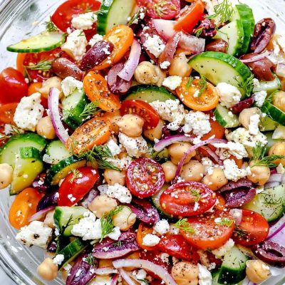 Mediterranean Tomato, Olive, And Feta Salad With Fresh Tarragon