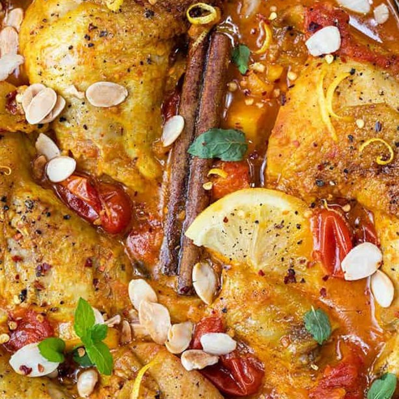 Moroccan Chicken Tagine with Apricots and Almonds Recipe