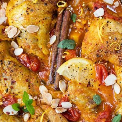 Moroccan Chicken Tagine With Apricots And Almonds Recipe