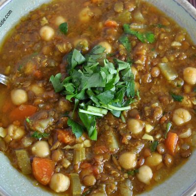 Moroccan Lentil Soup With Chickpeas