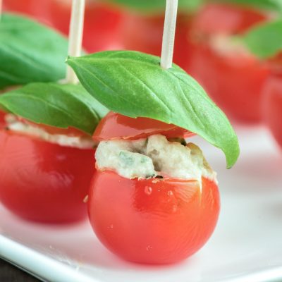 Mouthwatering Cherry Tomatoes Stuffed With Herbed Cheese Filling