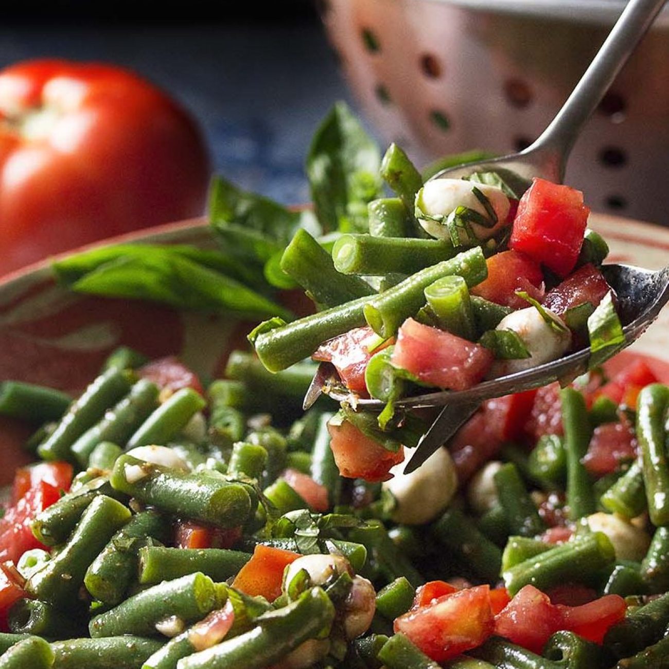Mozzarella And Tomato Salad With Italian Basil