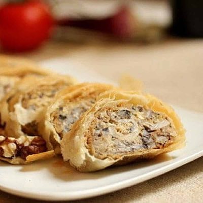 Mushroom Phyllo Strudel