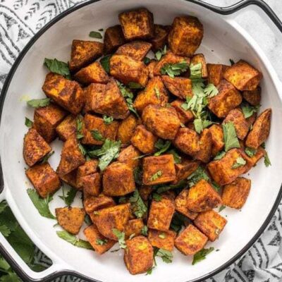 Oven-Roasted Spicy-Sweet Sweet Potatoes