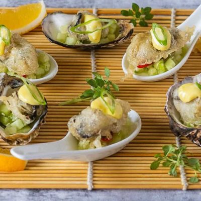 Oysters Tempura With Wasabi Aioli