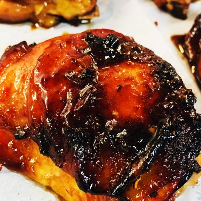 Pan Roasted Chicken With Bourbon Peach