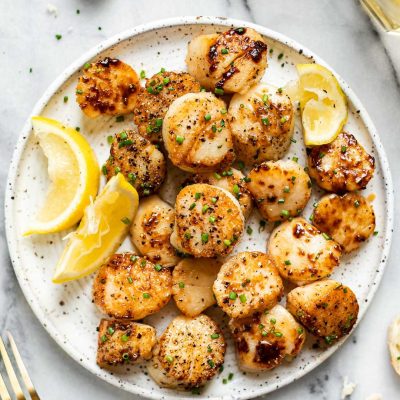 Pan Seared Divers Sea Scallops With