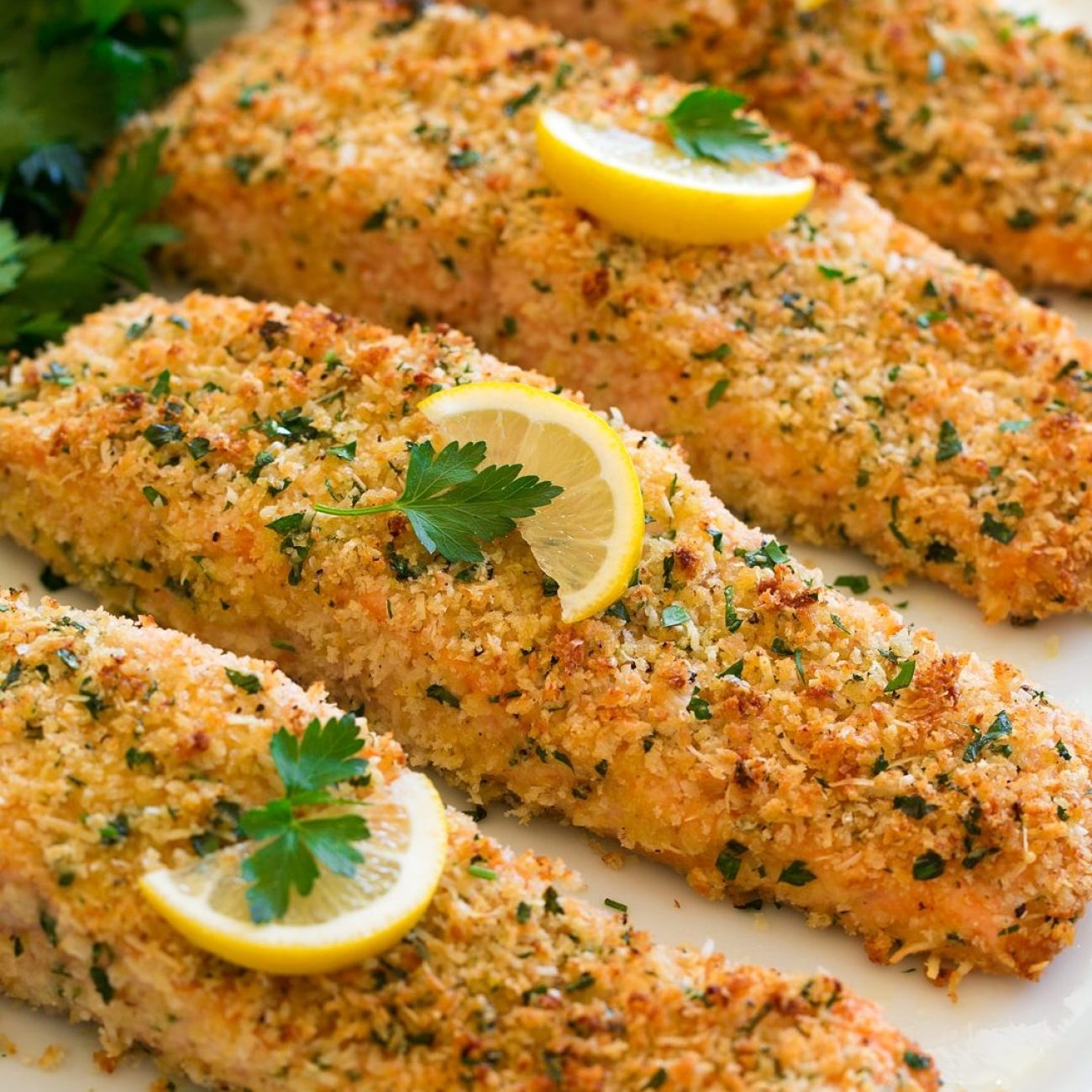 Parmesan Crusted & Baked Salmon