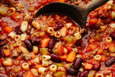 Pasta E Fagioli Soup With Ground Beef And