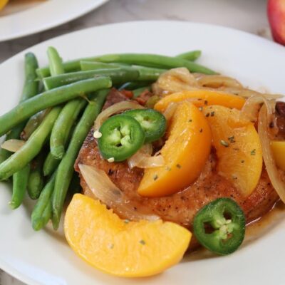 Peachy Crock Pot Pork Chops