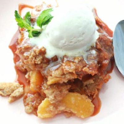 Peggys Peach Bread Pudding