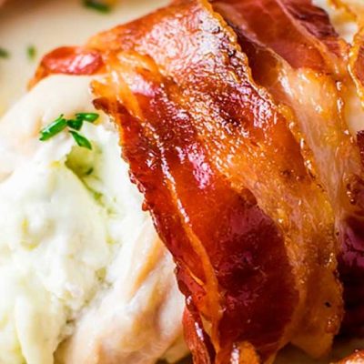 Philly Bacon Wrapped Chicken With