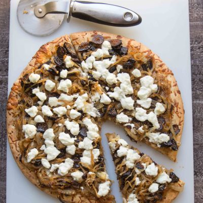 Pizza With Stilton And Caramelized Onions