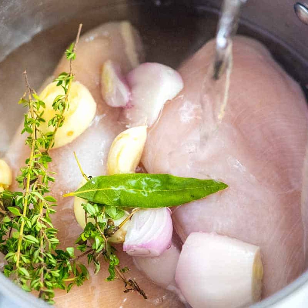 Poached Lemon Garlic Chicken