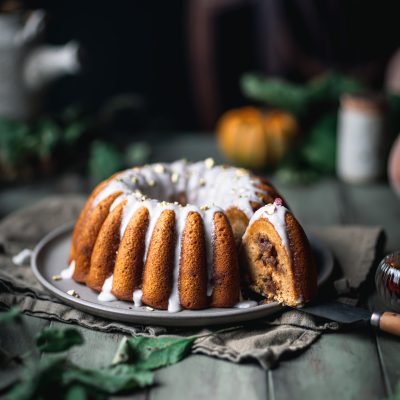 Pumpkin Raisin Rum Bundt Cake With Butter Rum