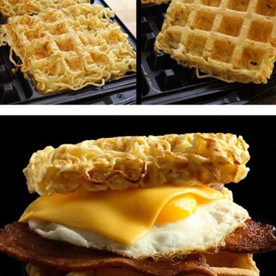 Ramen Waffle Breakfast Sandwich