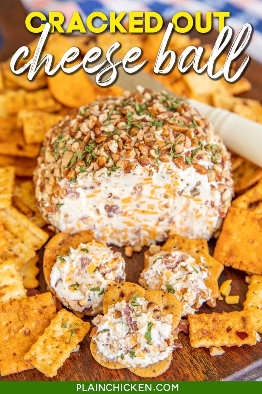 Ranch Chicken Cheese Ball With Pecans