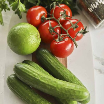 Refreshing Cucumber, Tomato And Lime