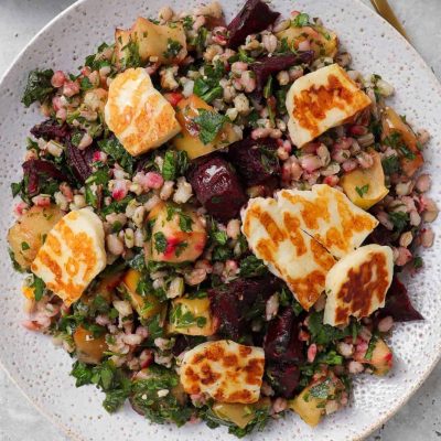 Roast Beets With Halloumi