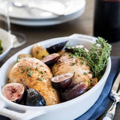 Roasted Chicken With Fresh Figs And Onions