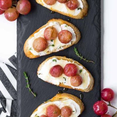 Roasted Grapes &Amp; Asiago Crostini